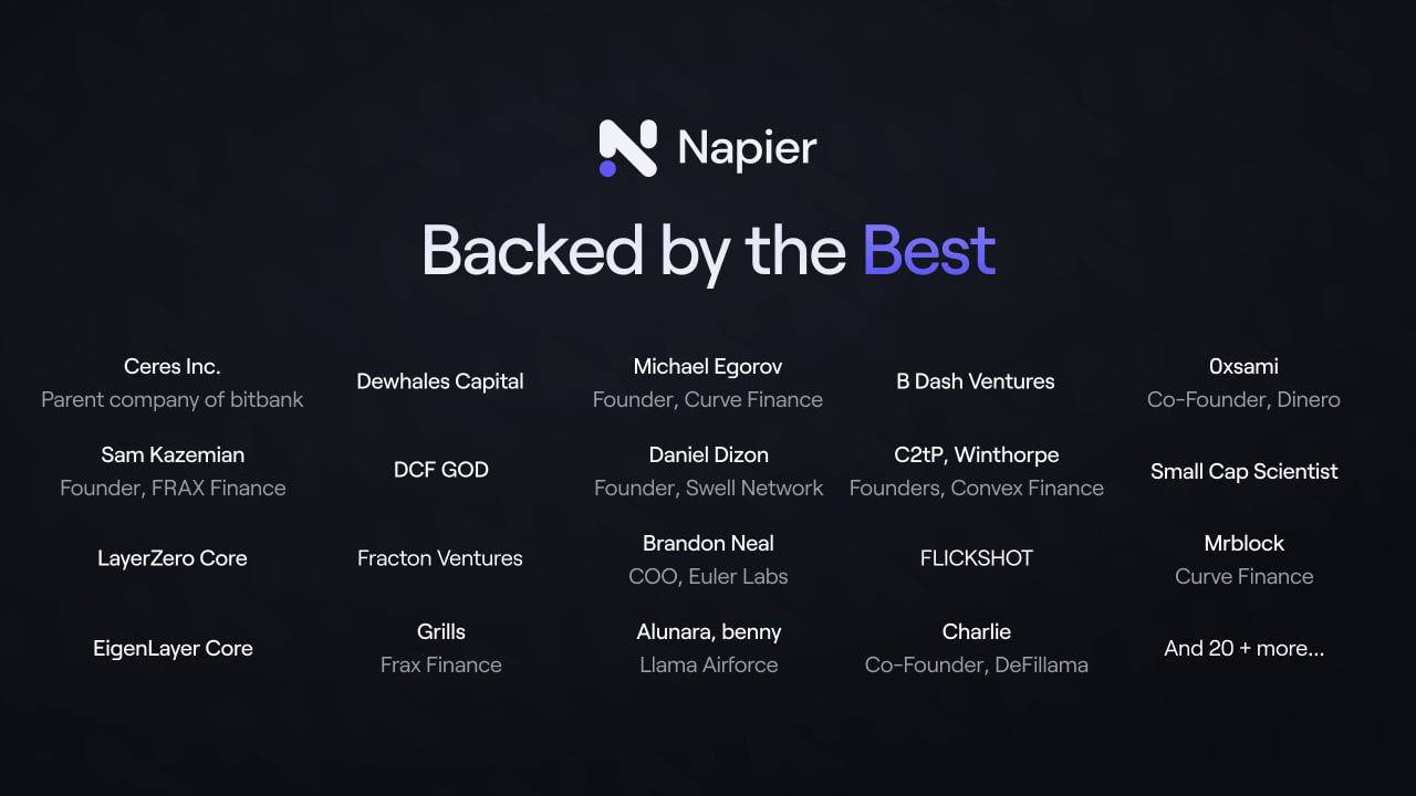 Napier is backed by the industry's best.