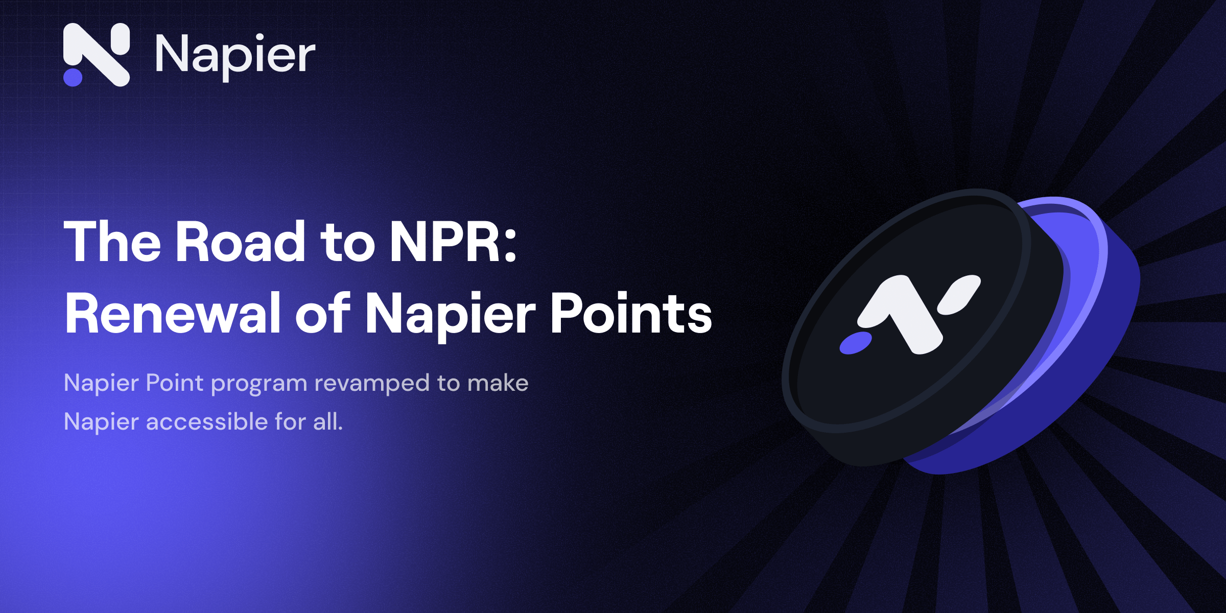 The Road to NPR Tokens: Renewal of Napier Points